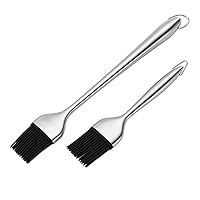 2 Pack Heavy-duty BBQ Basting Brush,12 Inch & 7 Inch-Great For BBQ Meat,Cakes And Pastries