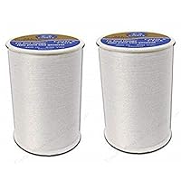 All Purpose Thread 400 Yards White (One Spool of Yarn) (2 Pack)