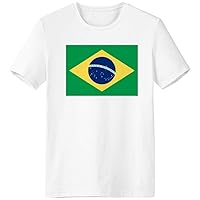 Brazil National Flag South America Country T-Shirt Workwear Pocket Short Sleeve Sport Clothing