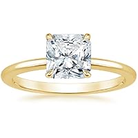 2.50 ct Square Radiant Cut Solitaire Genuine Moissanite Engagement Wedding Bridal Promise Anniversary Ring in 14k Yellow Gold