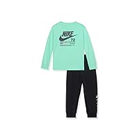 Nike Baby Boy's NSW Illuminate Long Sleeve Tee & Pants Set (Toddler) Black 2 Toddler