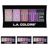 L.A. COLORS 5 Color Matte Eyeshadow, Plum Pashmina, 0.25 oz. (Pack of 4)