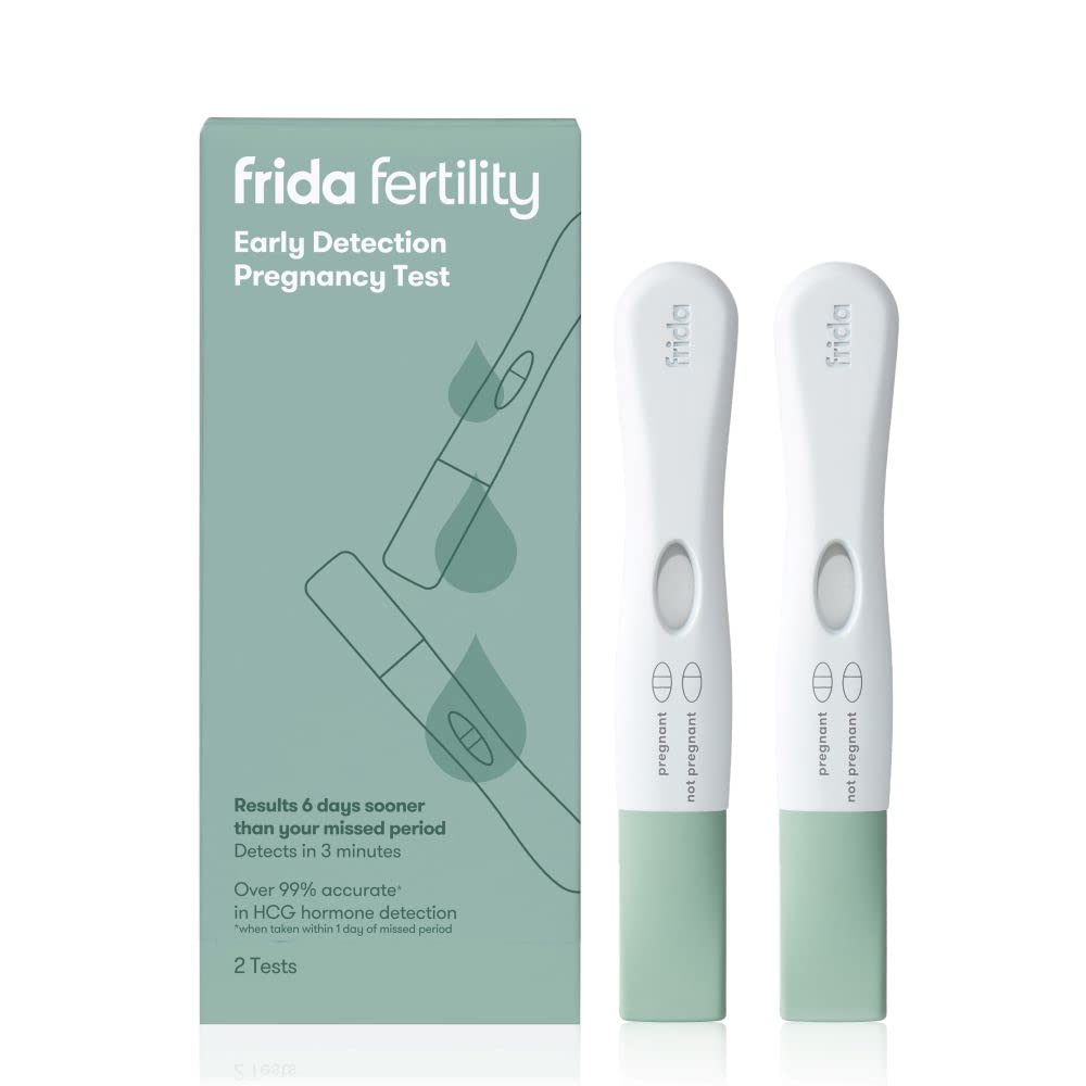 Frida Fertility Early Detection Pregnancy Test - Over 99.9% Accurate, Early Results + Detects in 3 Minutes, Simple + Easy to Use - 2 Tests