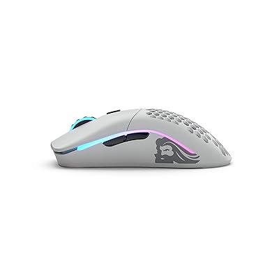  Glorious Gaming Model O- (Minus) Wireless Gaming Mouse - 65g  Superlight Honeycomb Design, RGB, Ambidextrous, Lag Free 2.4GHz Wireless,  Up to 71 Hours Battery - Matte White : Video Games