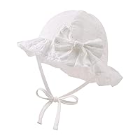 Bow Baby Girls Summer Hat Flower Toddler Girls Sun Hat Cotton Breathable Infant Hat