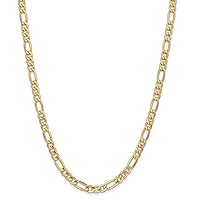 14k Gold 6.25mm Semi solid Figaro Chain Necklace Jewelry for Women - Length Options: 18 20 22 24 26