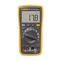 Fluke 17B+ Digital Multimeter, for Electrical Applications, Measures AC/DC Voltage 100V, Current Measurements to 10A, Resistance, Continuity, Diode, Capacitance, Frequency, and Temperature Testing