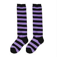 EIAY Shop Girls Christmas Knee High Stockings Striped Long Socks for 7-12 Years Old