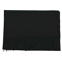 12 Pcs Black Solid Plain Soft Thick Scarf -INCO