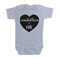 Unisex-Baby White Bodysuit Cuddles and Milk Black Print 3-6mths