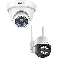 ZOSI 2.0MP HD 1080P 1920TVL Hybrid 4-in-1 TVI CVI AHD 960H CVBS CCTV Dome Camera Indoor Outdoor 2K WiFi PTZ Security Camera Outdoor,3MP Pan/Tilt Home Surveillance IP Camera,Person Vehicle Detec