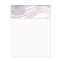 American Flag Blank Computer Checks / 250 Laser and Ink Jet Checks with Perforated Vouchers / 8.5