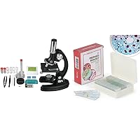 AmScope 52-Piece Kids Microscope Set with Slides, Case and Accessories