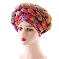 Cobric Turban Women Hat Symphony African Auto Headtie Luxury Party Muslim Headband - One Size color 816