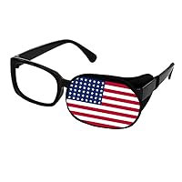 Kid/Adult Unique Visual Acuity Recovery Breathable Silk Eye Mask Training Amblyopia Strabismus Corrected Lazy Eye Patches for Glasses(American Flag), Multicolor