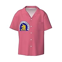 Boston Marathon Logo Men's Casual Short-Sleeved Shirt Button Down Shirts Hawaiian Shirt for Men