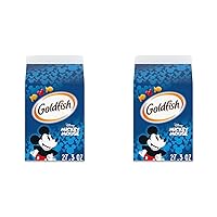 Goldfish Disney Mickey Mouse Cheddar Crackers, Snack Crackers, 27.3 oz carton (Pack of 2)