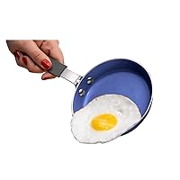 Granitestone Blue Mini Nonstick Egg Pan & Omelet Pan – 5.5” Single Serve Egg Nonstick/Skillet, Diamond Infused, Small Frying Designed for Eggs Pancakes, Non Toxic, Dishwasher Safe