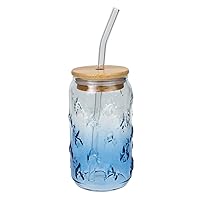 Can Glass Milk Drinking Cup Coffee Cup Insulated Wide Mouth Smoothie Cups Water Tumbler Glass Cups with Lids and Straws Glass Beer Cup Bamboo Multifunction Juice Glass Baby