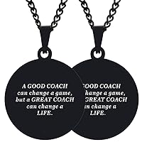 2PCS Unisex Gifts For Coaches Basketball Cheerleading Appreciation Sports Gymnastics Swim Volleyball Pendant Necklace Chain