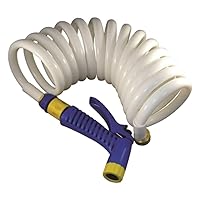 Marpac New Marine Boat Coiled Washdown Hose with Nozzle 1/2 x 15 7-0422