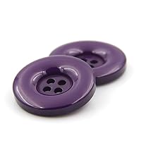Multicolor Resin Buttons 0.6''-1.5'' Round 4 Holes Buttons-Coats Suits Shirts Trousers Various Sizes Buttons for DIY Clothing Sewing Accessories Purple 25mm/1.0''-20Pcs