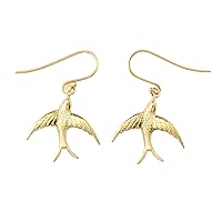 SWALLOW-TAILED KITE BIRD EARRINGS IN GOLD (YELLOW/ROSE/WHITE) - Gold Purity:: 10K