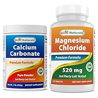 Calcium Carbonate Powder 1 Pound & Magnesium Chloride 520 mg