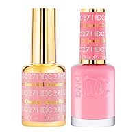 DC Duo Gel & Matching Lacquer Polish Set Soak off Gel NAIL All In One Daisy Top Coat for Nails (with bonus side Glitter) Made in USA (271 Beautiful Disaster)