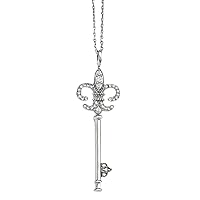 Brilliant Embers Key Necklace in Sterling Silver