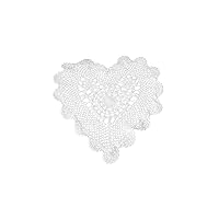 Charming White Cotton Crochet Heart Lace Doily - 8 (Pack of 1) - Elegant Handmade Decorative Table Accent - Perfect for Home & Gifting Brand: SARO