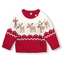 mimixiong Baby Christmas Sweater Toddler Reindeer Outfit Red Clothes