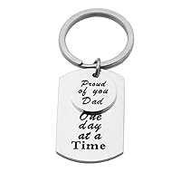 One Day at a Time Keychain Sobriety Gift Addiction Recovery Gift Sober Gift for Dad Men