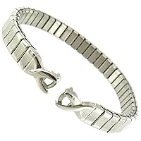 Hirsch C-Ring Silver Tone Stainless Steel Ladies Expansion Watch Band 0382