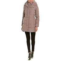 Cole Haan Women's Taffeta Down Coat with Bib Front and Dramatic Hood