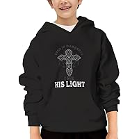 Unisex Youth Hooded Sweatshirt Jesus Cross Light Cute Kids Hoodies Pullover for Teens