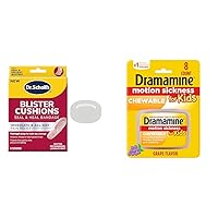 Dr. Scholl's Blister Cushions 8 ct & Dramamine Kids Chewable Motion Sickness Relief Grape 8 Count