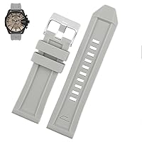 Suitable for diesel silicone watch with DZ4496/4535/4283/4476/7416/7396 series smoke gray soft waterproof watch accessories 26mm