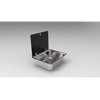 Boat Caravan Stainless Steel Sink with Tempered Glass Lid 400335126mm GR-609A (With Faucet)