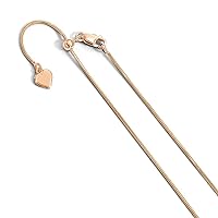 925 Sterling Silver Polished Lobster Claw Closure .95 mm Rose Gold Plated Adjustable Snake Chain Necklace Jewelry Gifts for Women - Length Options: 22 30