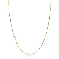 Jewlpire Solid 18k Gold Over 925 Sterling Silver Chain Necklace for Women Girls, 1.2mm Cable Chain Necklace Super Sturdy & Shiny Women's Chain Necklaces 14/16/17/18/20/22/24 Inches