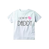 Baby Tee Time Girls' Crew Neck TEE I Love My Daddy Funny Shirt