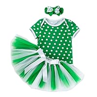 Toddler Girls St Patrick's Day Dress Green Tulle Tutu Skirt with Headband Spring Outfits