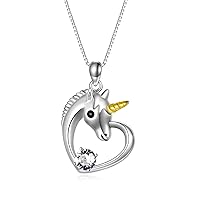 Sterling Silver Unicorn Pendant Necklace with Crystals from Swarovski Unicorn Jewellery Gifts for Girls Women