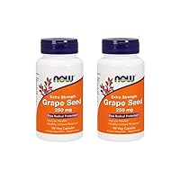 NOW Foods Grape Seed Extract 250mg, 90 Vcaps - (Pack of 2)