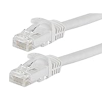 Monoprice Cat6 Ethernet Patch Cable - Snagless RJ45, 24AWG Stranded Pure Bare Copper Wire, 550Mhz, UTP, 10 Feet, White - Flexboot Series (1 Pack)