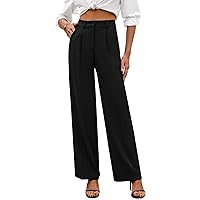 Wide Leg Pants for Women | High Waisted Trousers with Pockets | Comfortable Casual Business Work Pants for Women