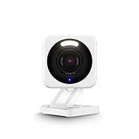Cam v4, 2K HD Wi-Fi Smart Home Security Camera, Indoor/Outdoor Use, Pet/Baby Monitor, Motion Activated Spotlight/Siren, Enhanced Color Night Vision, 2-Way Audio, Local/Cloud Storage, Wired, White