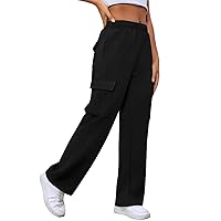 XIEERDUO Womens 2024 Spring Summer Pants Casual Cargo Sweatpants Wide Leg High Waisted Trousers with 6 Pocket