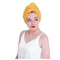 2-Pack Hair Towelette Cover, Button Dry Hair Towelette, Coral Fleece High Density Dry Hair Towelette, Dry Hair Cap, Shower Cap (Navy)